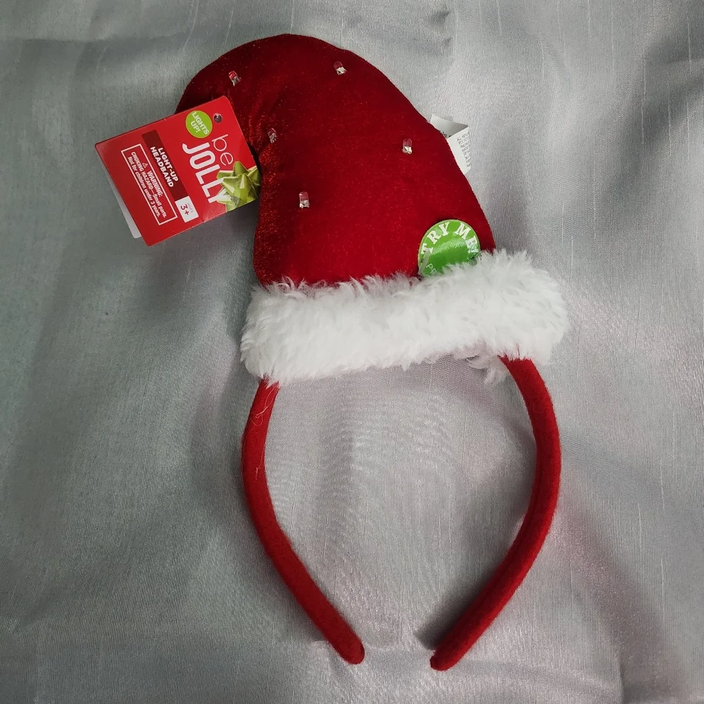 Be Jolly Santa Hat Light-Up Christmas Headband – New With Tags – Ages 3+